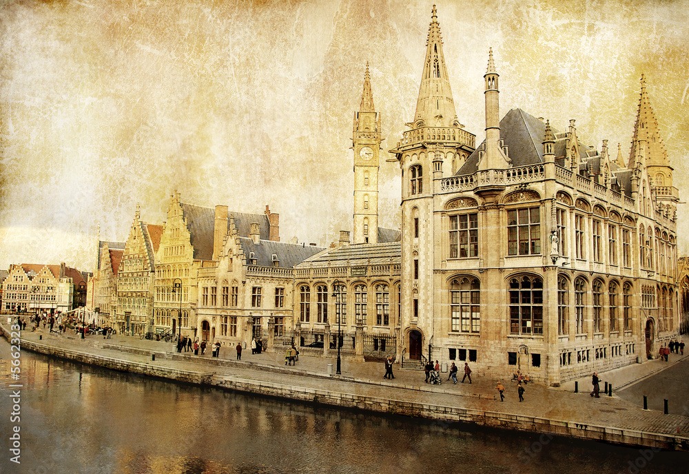 Belgium - Gent - picture in retro style