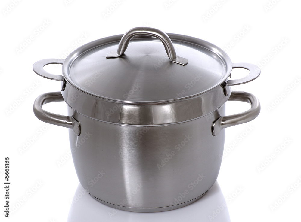 stainless steam cooker isolated on white stainless steam cooker isolated on white