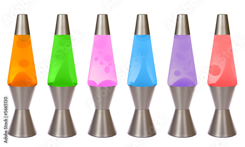 Lava lamp collection isolated on white