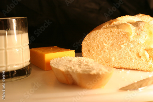 Bread Milk and cheese