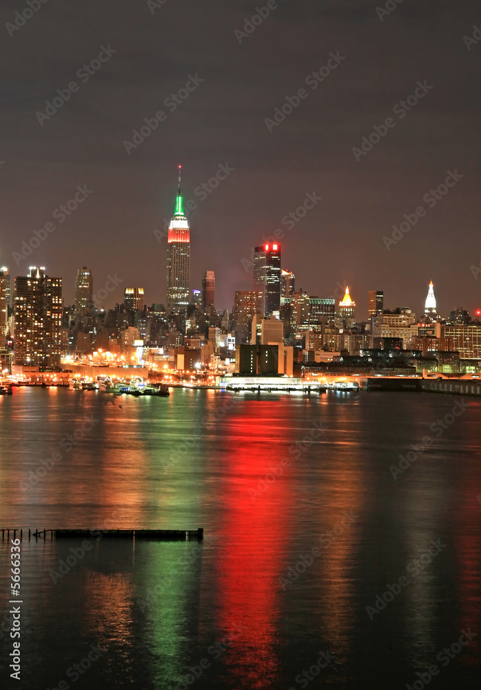 Manhattan Skyline at Christmas Eve