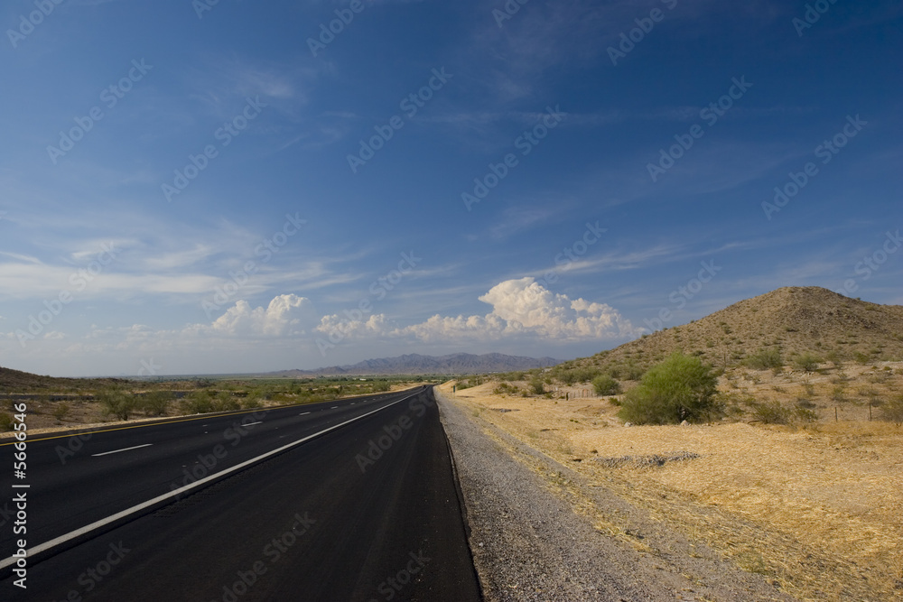 Summer Day on Northbound AZ-85 Arizona Desert Road