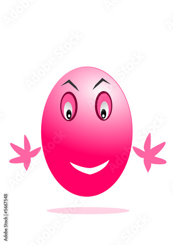 smiley oeuf rose