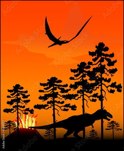 Hintergrund mit Dinosaurier - Vector