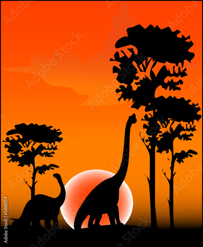 Hintergrund mit Dinosaurier - Vector