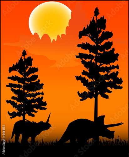 Hintergrund mit Dinosaurier - Vector