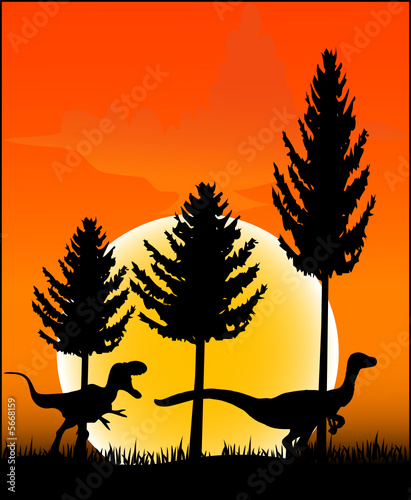 Hintergrund mit Dinosaurier - Vector