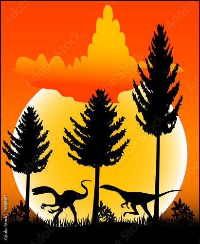 Hintergrund mit Dinosaurier - Vector