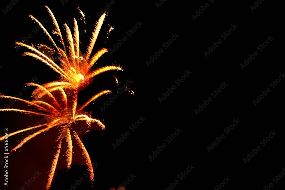 Celebratory fireworks. Background
