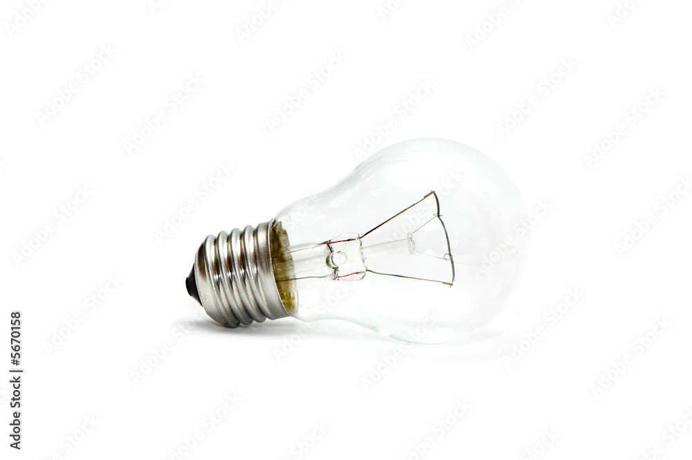 electric light bulb on white background electric light bulb on white background