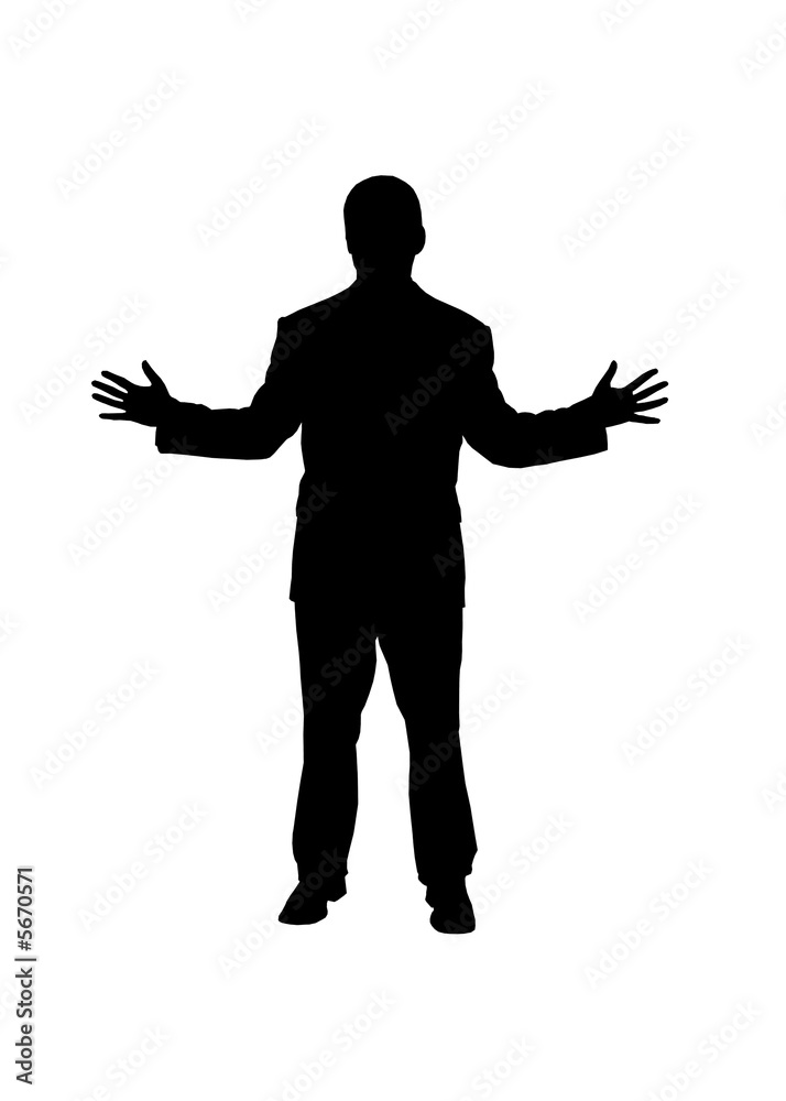 businessman with open arms