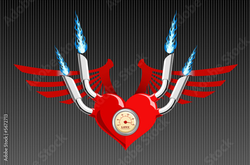 Vector retro motor heart