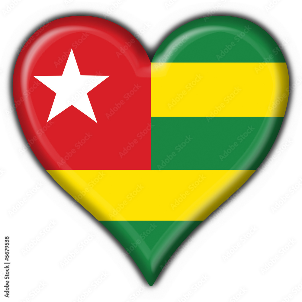 Togo button flag heart shape Togo button flag heart shape