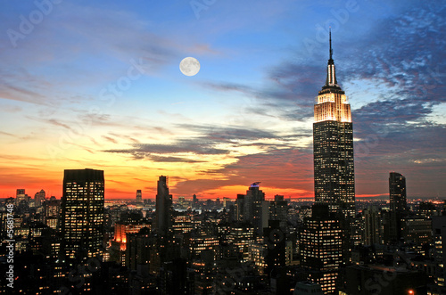 New York City midtown skyline at dark © Gary