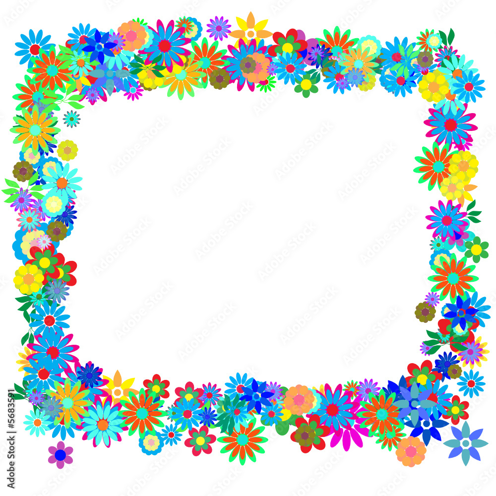 Vector - Frame formed by hundreds of flowers or floral patterns. Vector - Frame formed by hundreds of flowers or floral patterns.