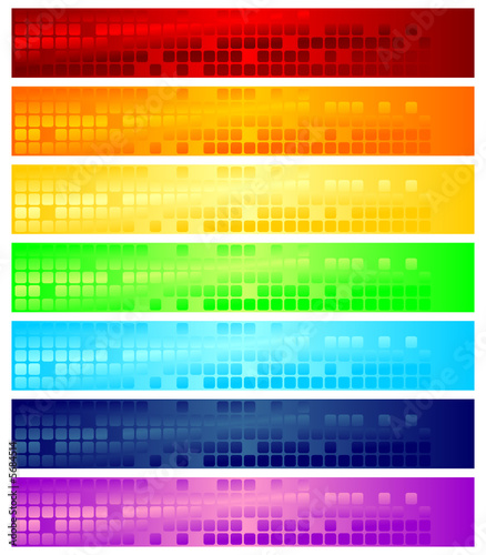 Different color banners that can be used as web headers