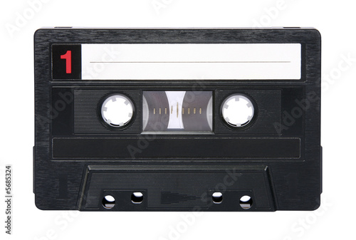 Retro audio cassette isolated on white background