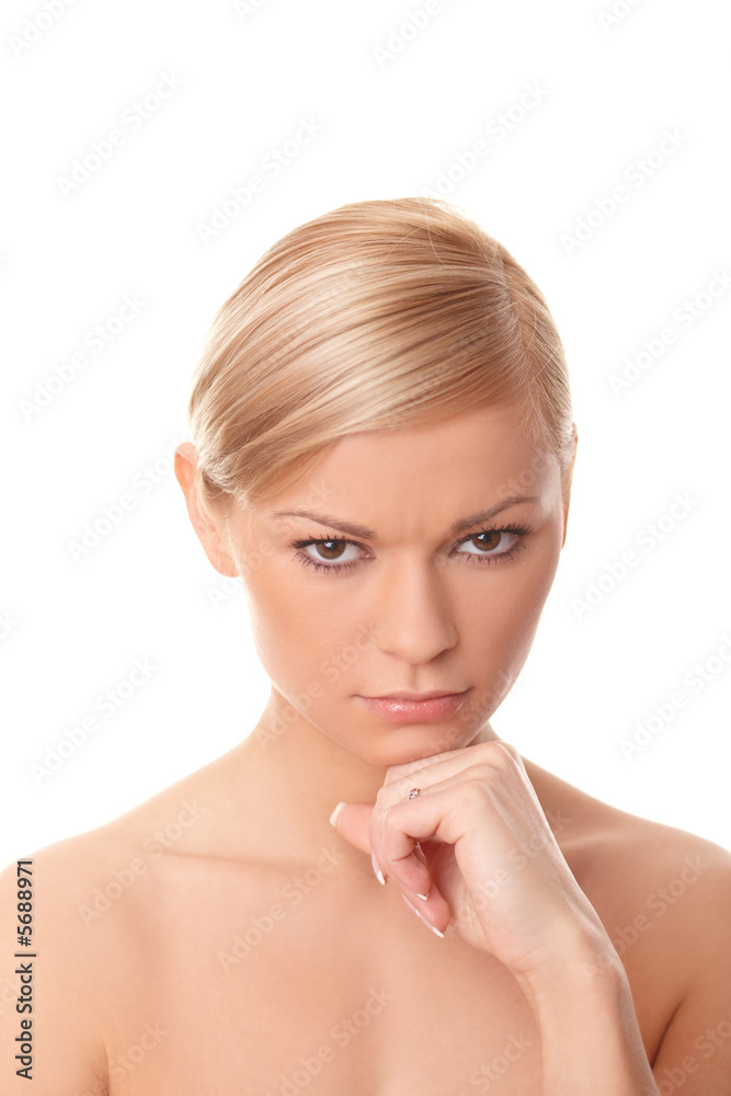 Portrait of Fresh and Beautiful sexy woman isolated on white Portrait of Fresh and Beautiful sexy woman isolated on white