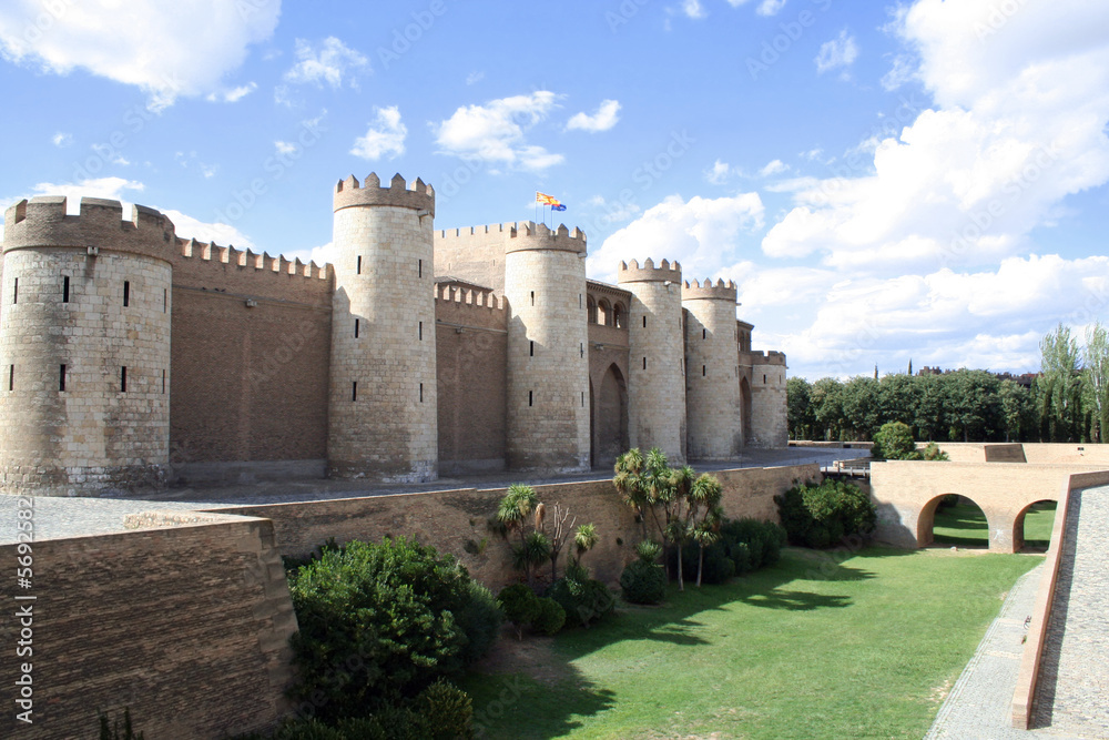 The Aljaferia  palace in Zaragoza, Spain. 11th century Islamic.