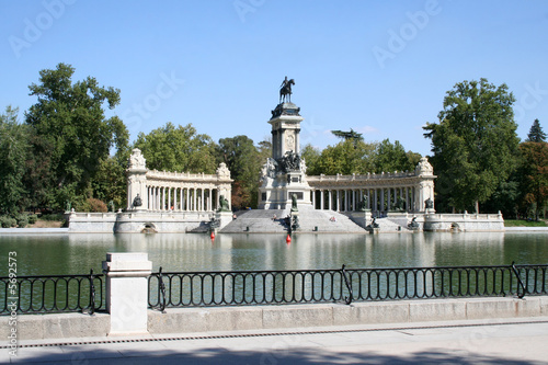 The monument to King Alfonso XII in Retiro park, Madrid, Spain.