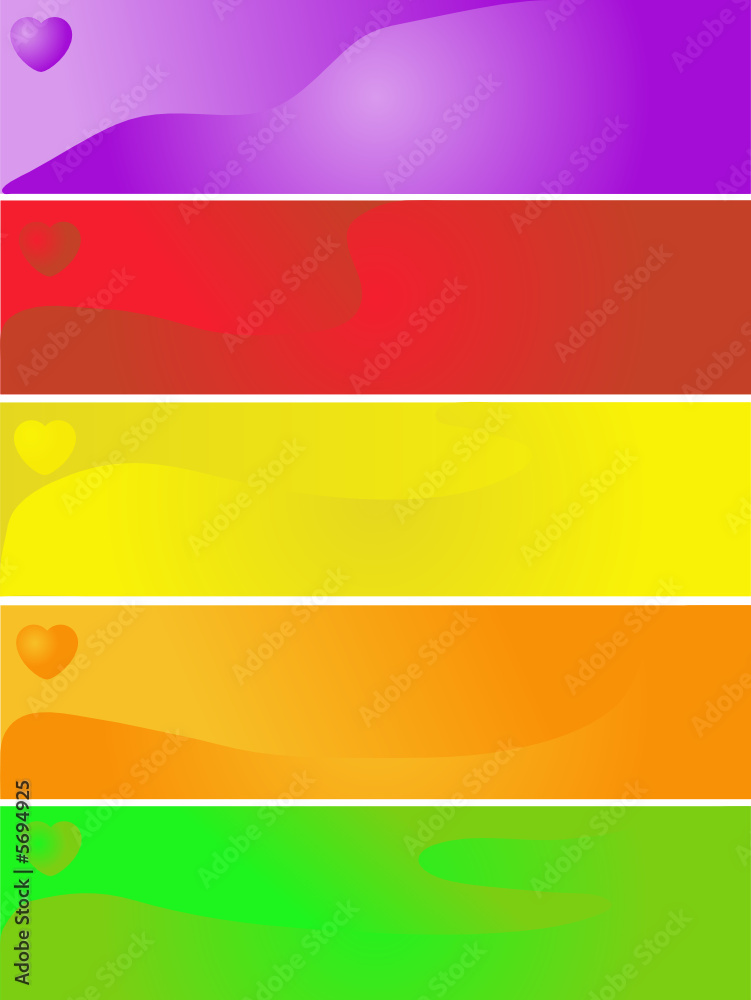 Colorful banners with heart