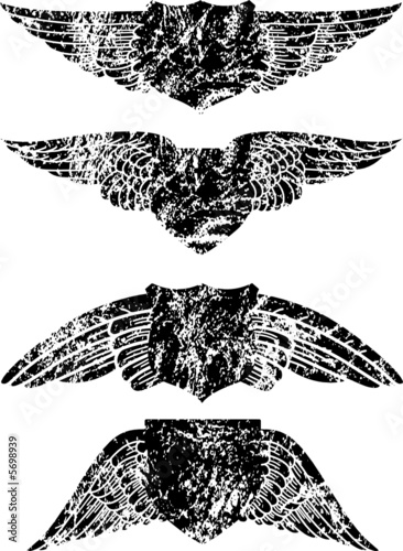 Grunge Winged Shields