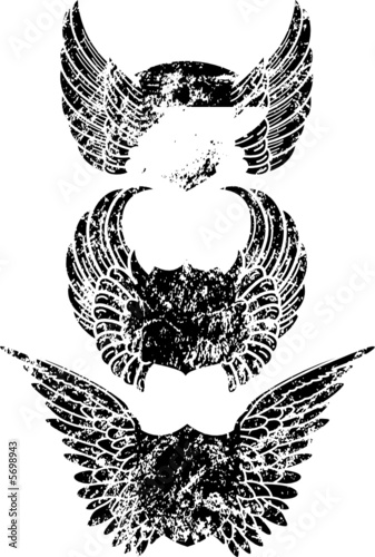Grunge Winged Shields