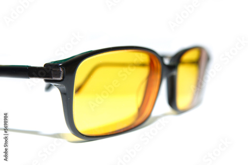 Glasses with monochrome lenses on isolated