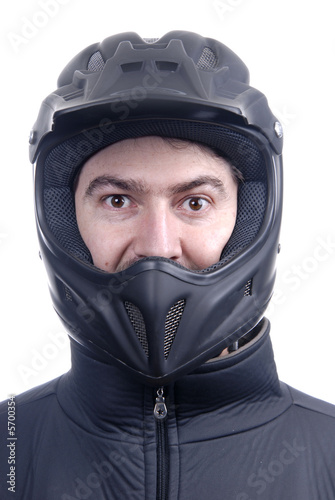 young man with a motorcycle black helmet © Rui Vale de Sousa