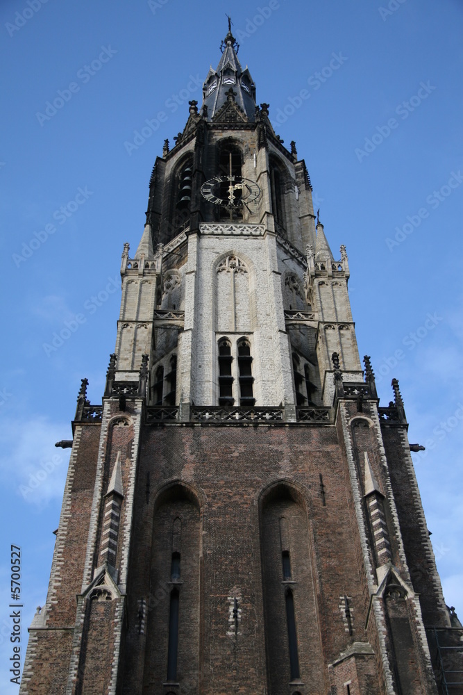 Fototapeta premium Tower of the New Church in Delft, Netherlands