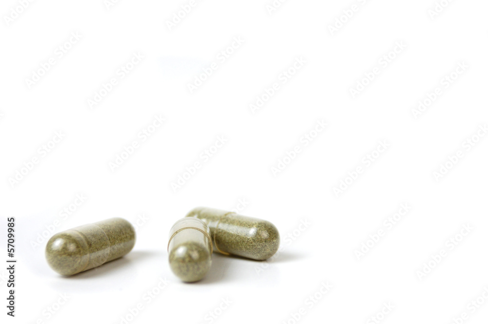 Vitamin or medicine capsules on a white background, Vitamin or medicine capsules on a white background,