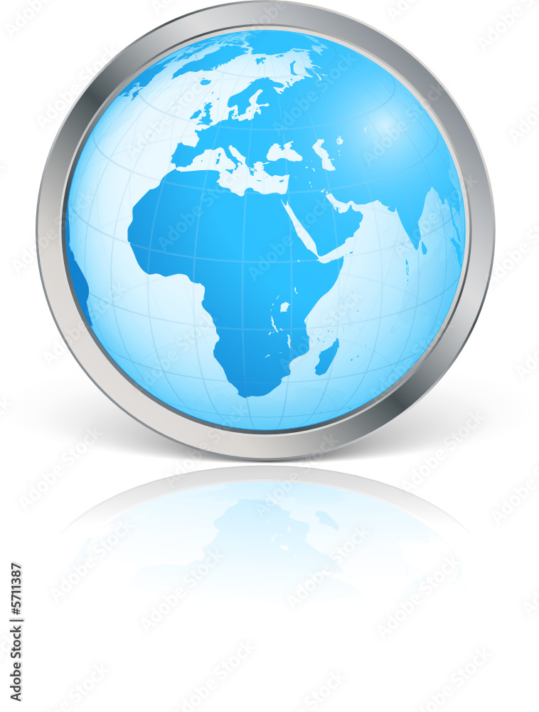 Naklejka premium Planète terre avec contour métal