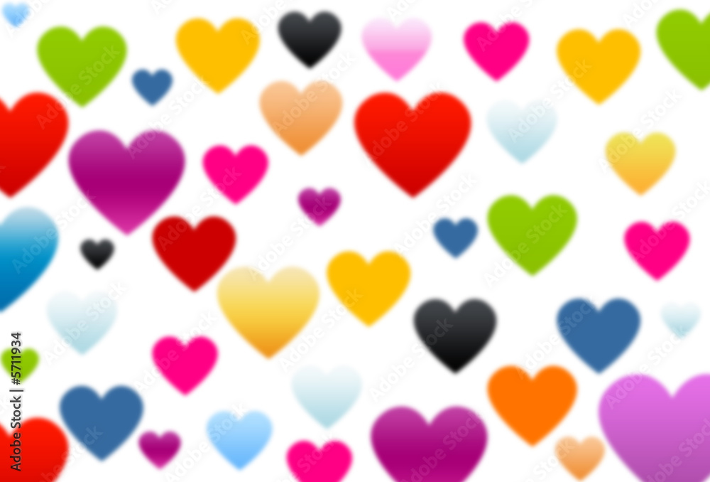 Blurred love hearts