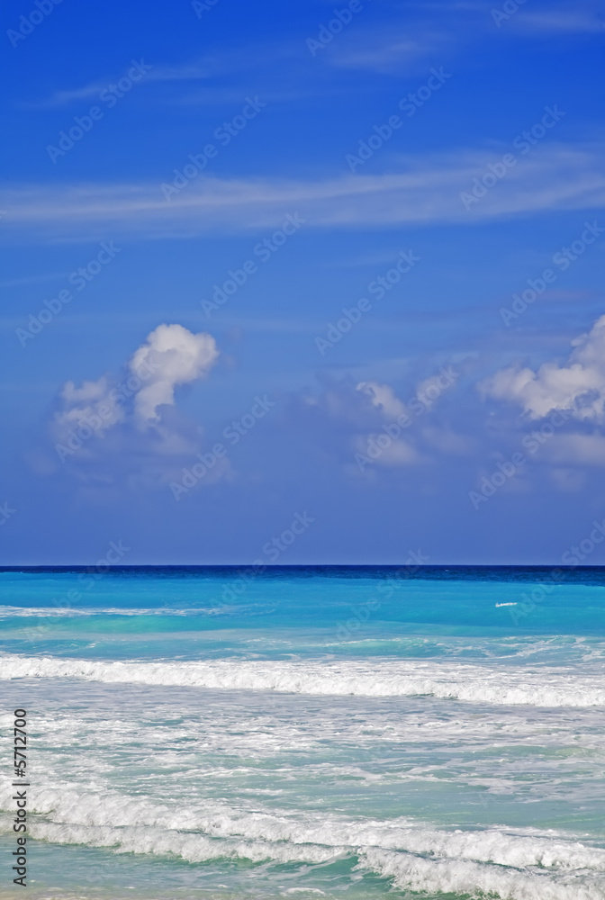 The turquoise waters of Cancun on the Yucatan Peninsula