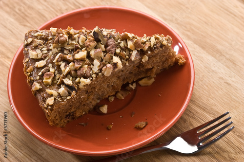 honey cake with nuts on the plate