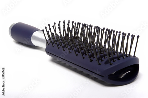 blue hairbrush