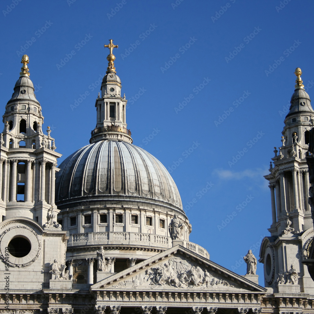 upper part of St Paul's cathedral London England