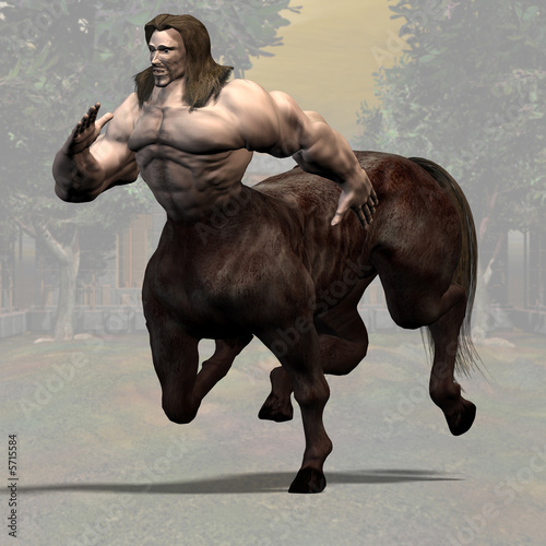 Rendered Image of a Centaur - with clipping path photo