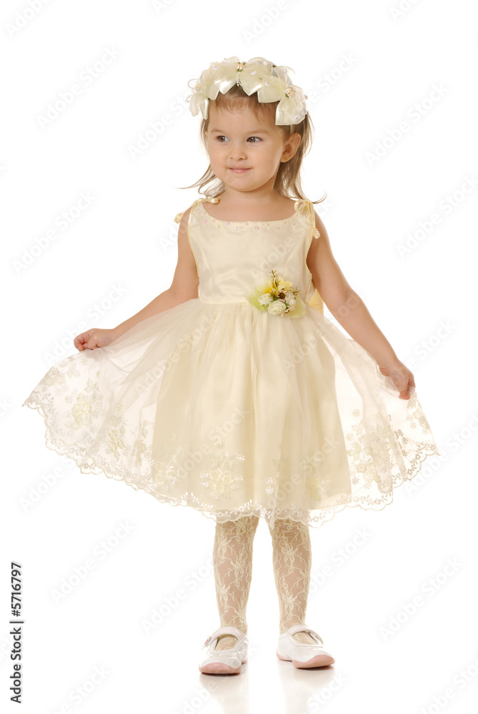 The little girl in a dress of the bride The little girl in a dress of the bride