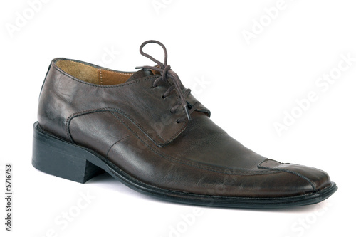 leather shoe on white clipping path included