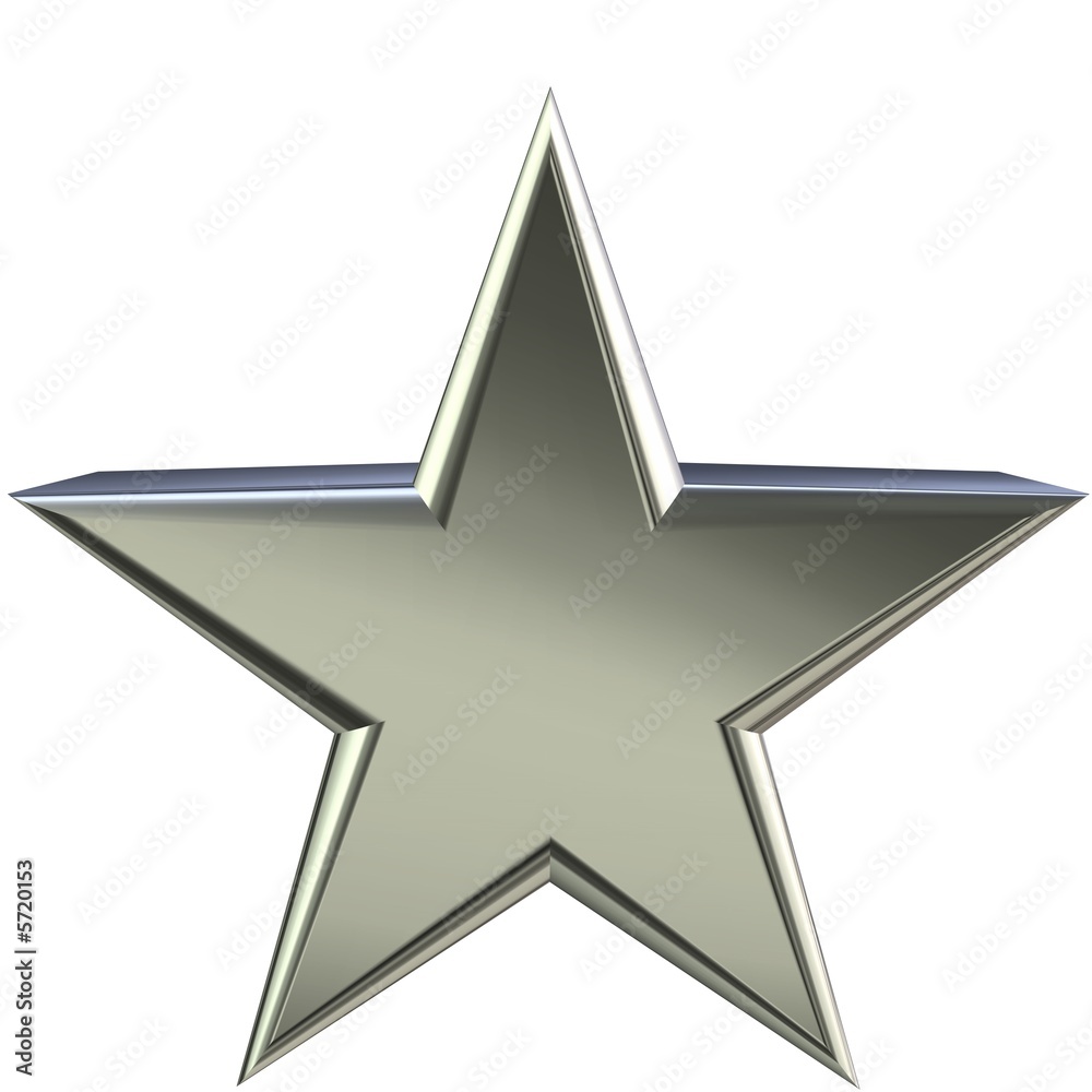 Silver 3D star
