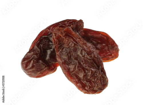 Group browh raisin isolated on white background photo