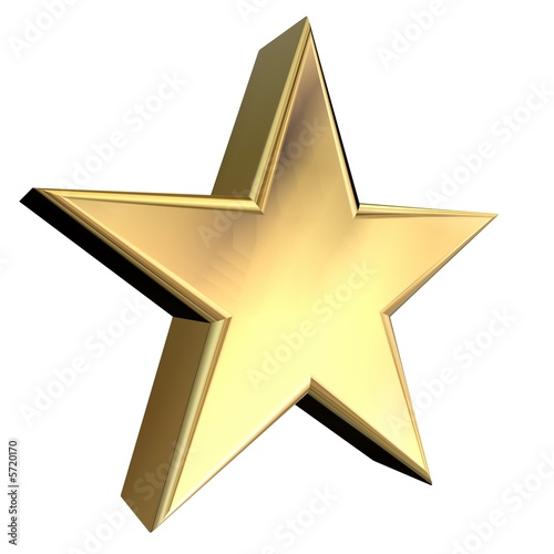 Gold 3D star side view