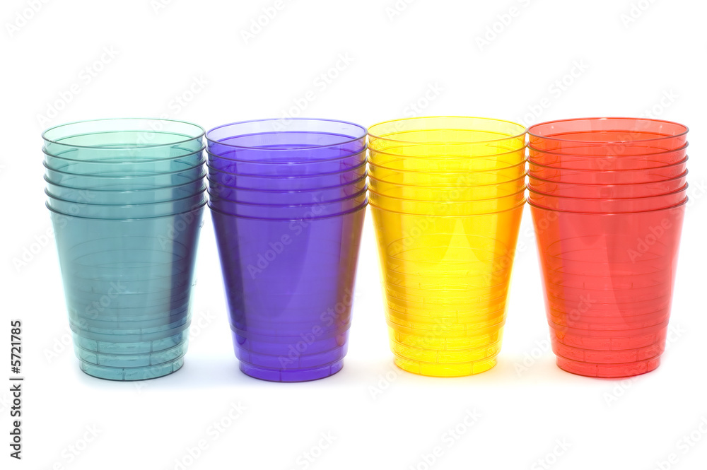 object on white - kitchen utensil - plastic cups object on white - kitchen utensil - plastic cups