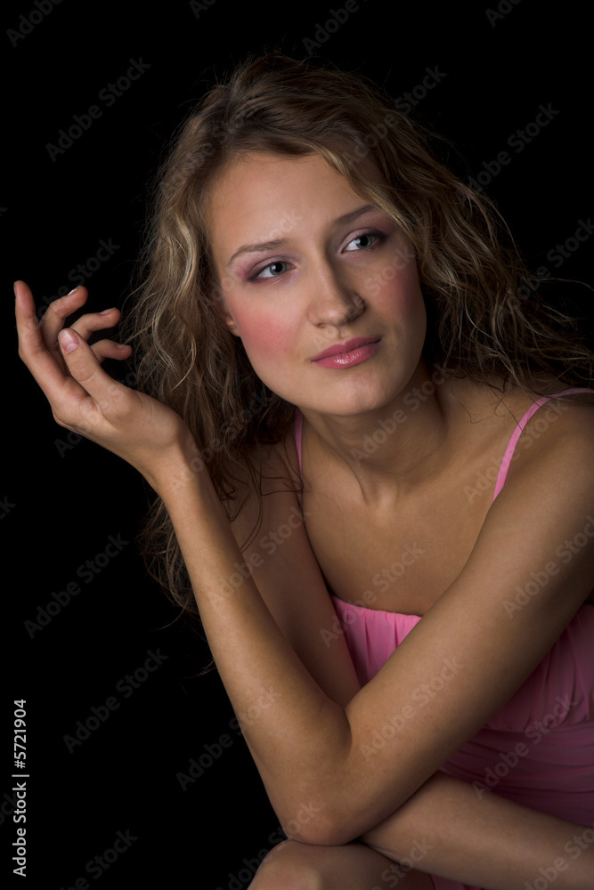 Obraz premium beauty woman with long hair in the hand