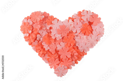 a valentine's heart of flower petals for bathing