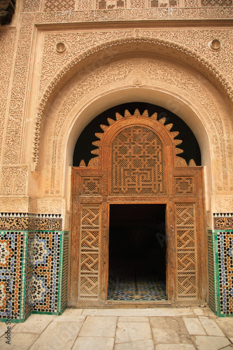 Decorative palace doorway in Morocco North Africa.