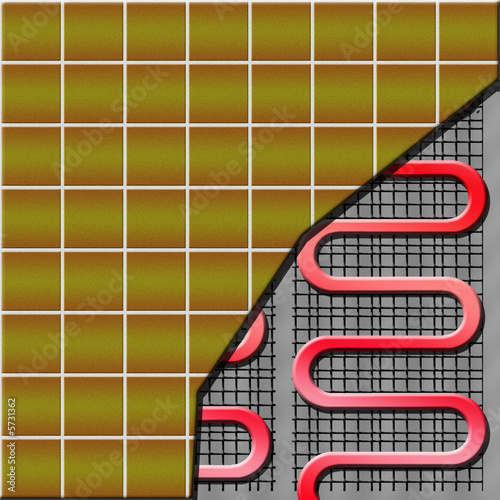 electrical floor heater under ceramic tiles photo