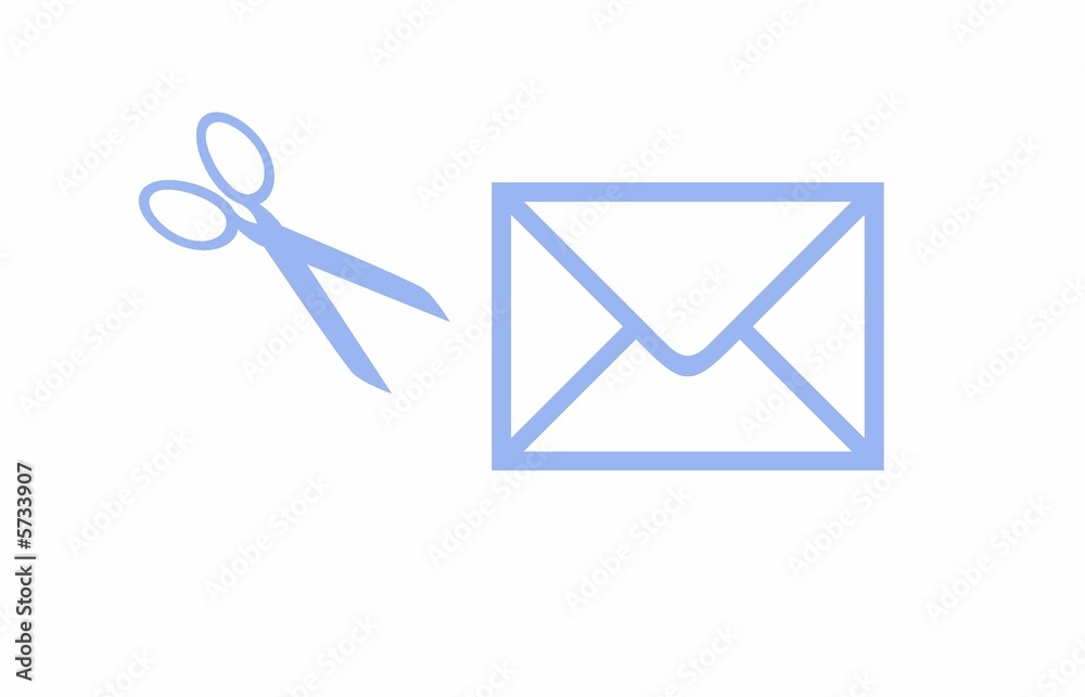 Envelope and scissors Envelope and scissors