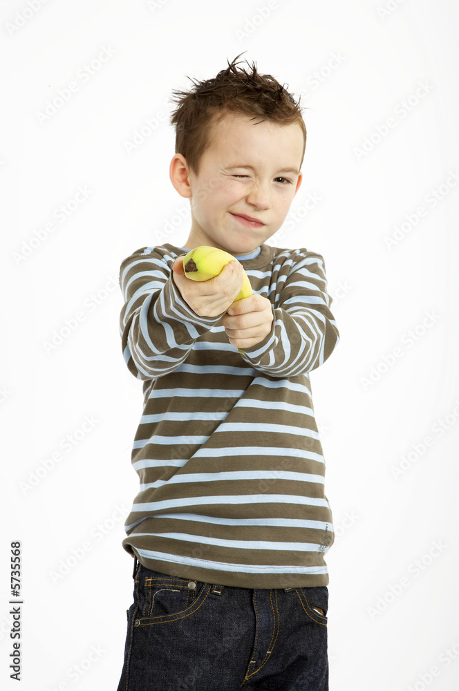 Naklejka premium boy with banana